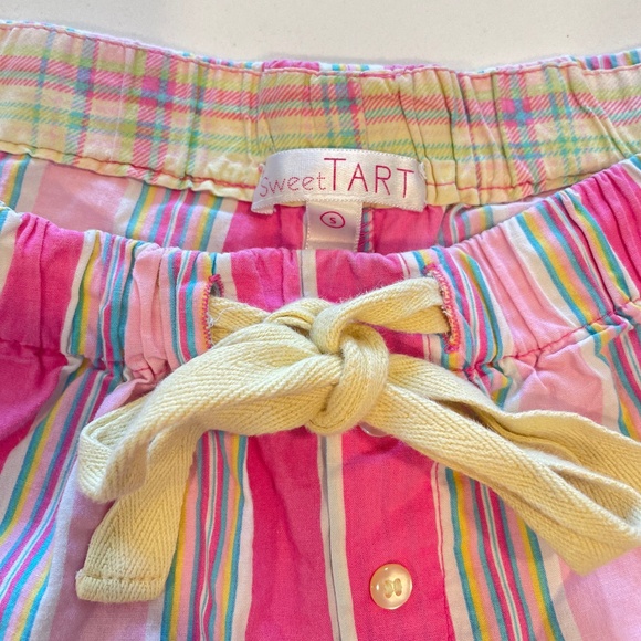 Sweet Tart Y2K Candy-Striped Pink Cotton Lounge PJ Shorts – Size S - Picture 2 of 11